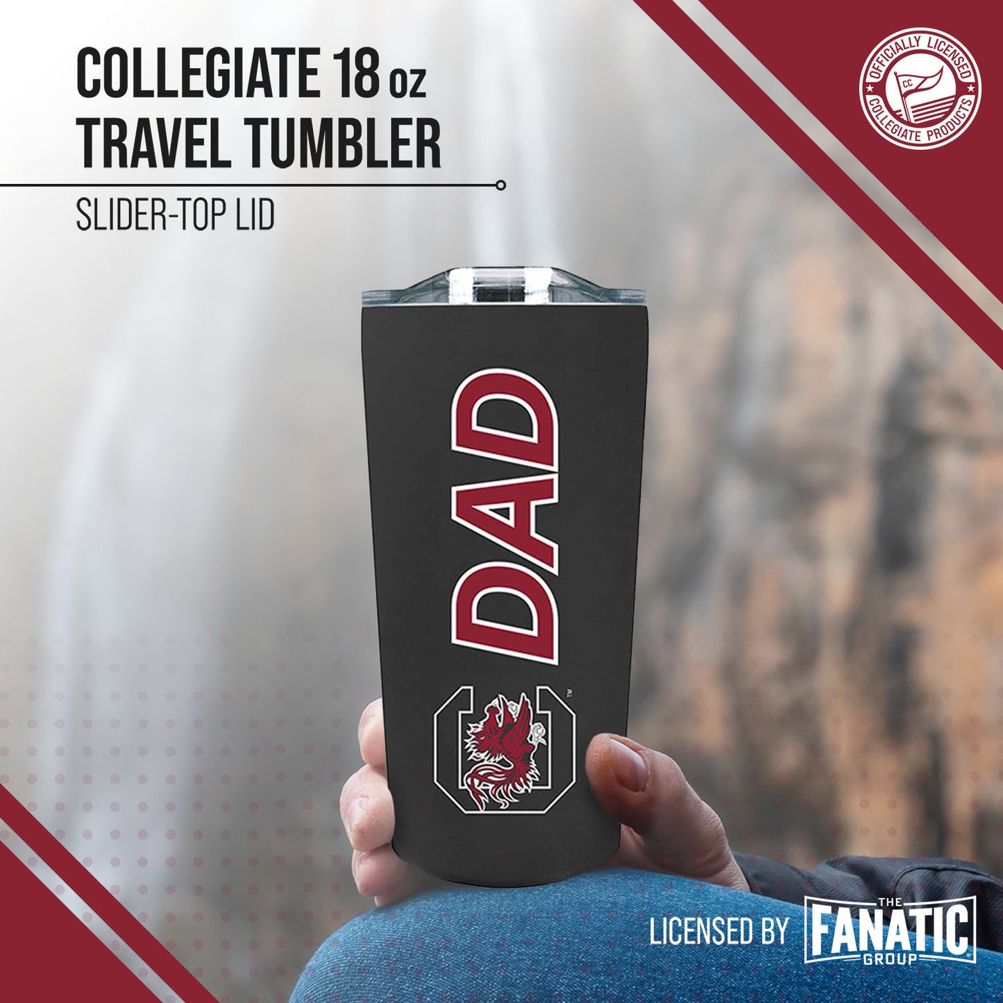 South Carolina Gamecocks NCAA Stainless Steel Travel Tumbler for Dad - Black