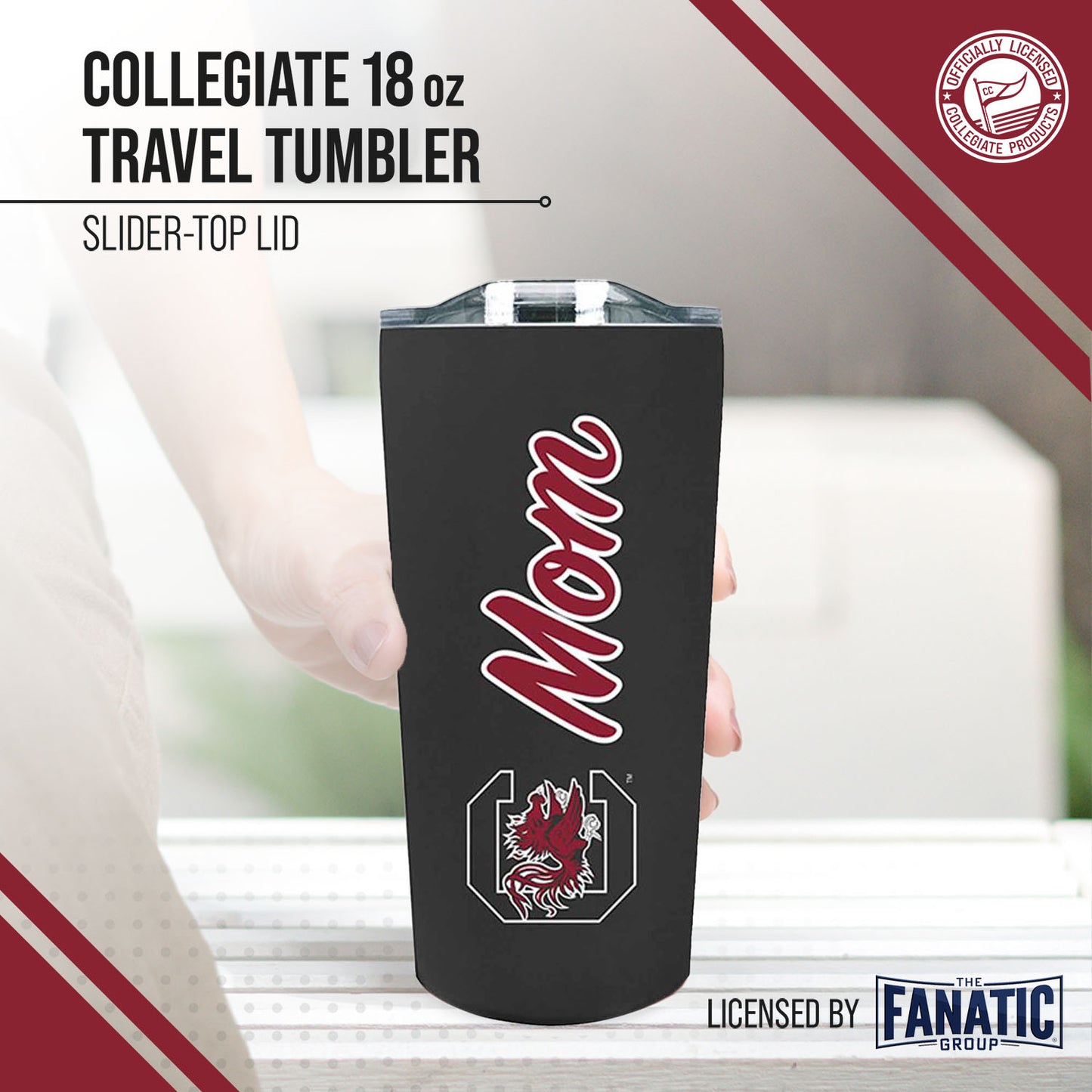 South Carolina Gamecocks NCAA Stainless Steel Travel Tumbler for Mom - Black