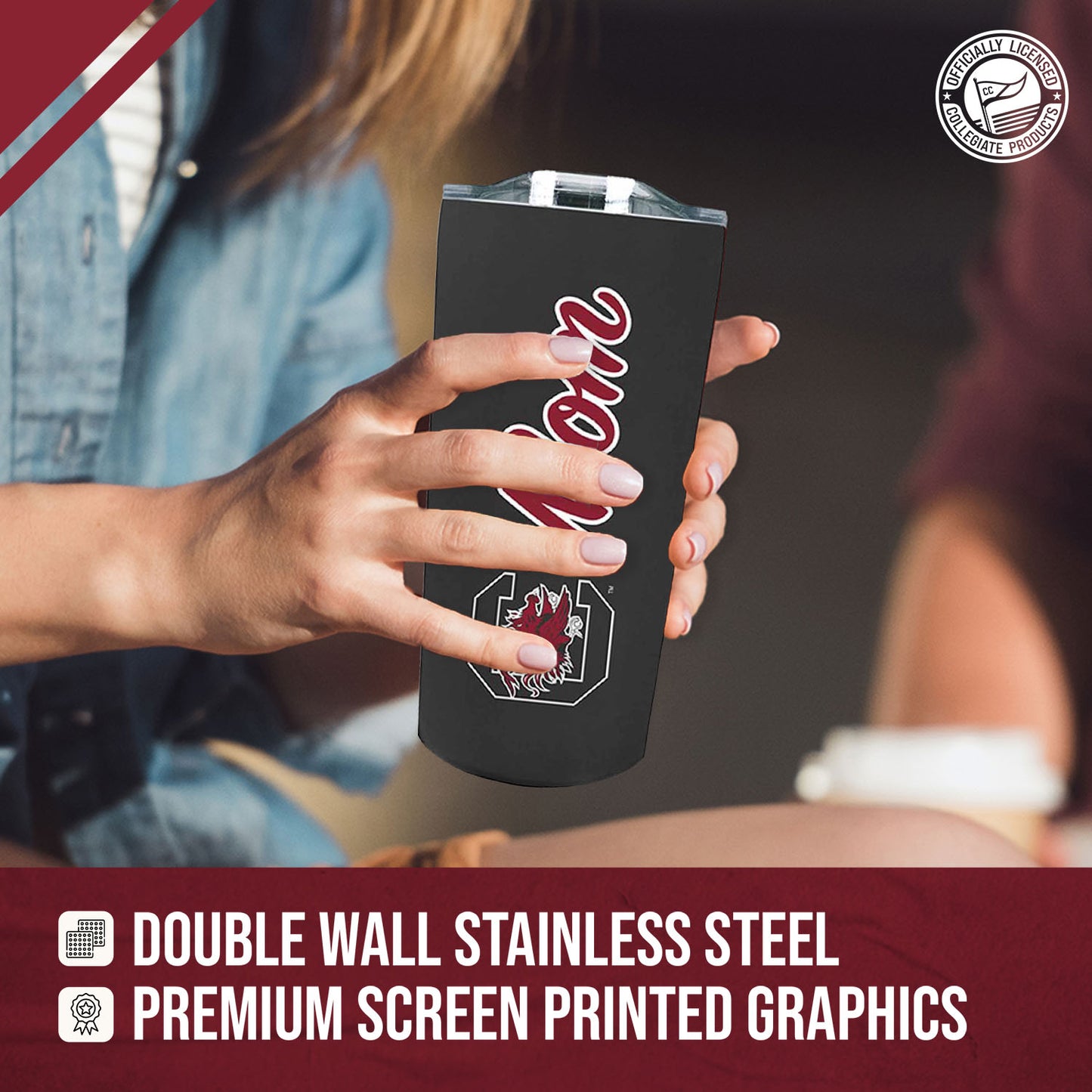 South Carolina Gamecocks NCAA Stainless Steel Travel Tumbler for Mom - Black
