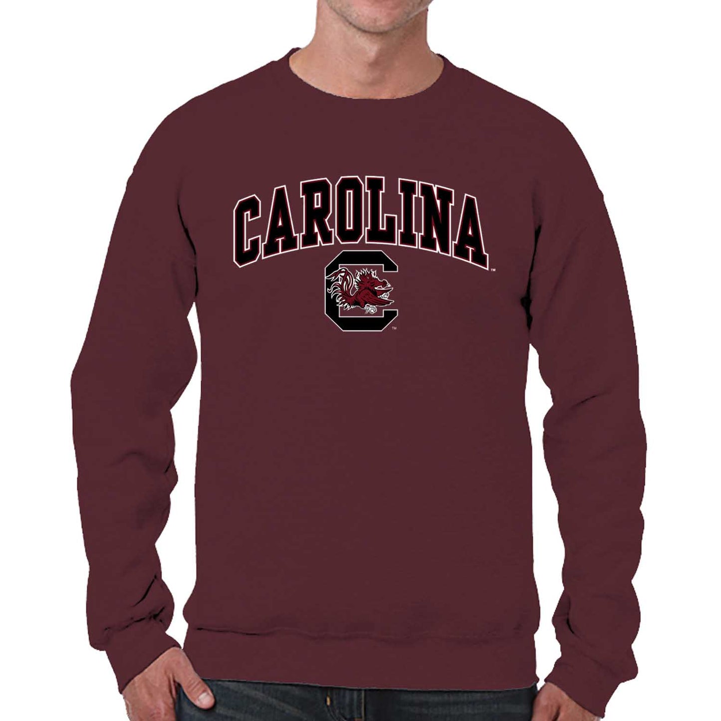 South Carolina Gamecocks Adult Arch & Logo Soft Style Gameday Crewneck Sweatshirt - Maroon