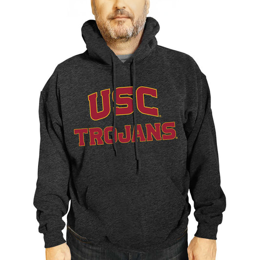 USC Trojans NCAA Adult Cotton Blend Charcoal Hooded Sweatshirt - Charcoal