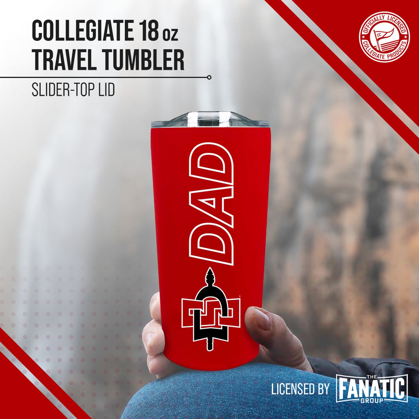 San Diego State Aztecs NCAA Stainless Steel Travel Tumbler for Dad - Red
