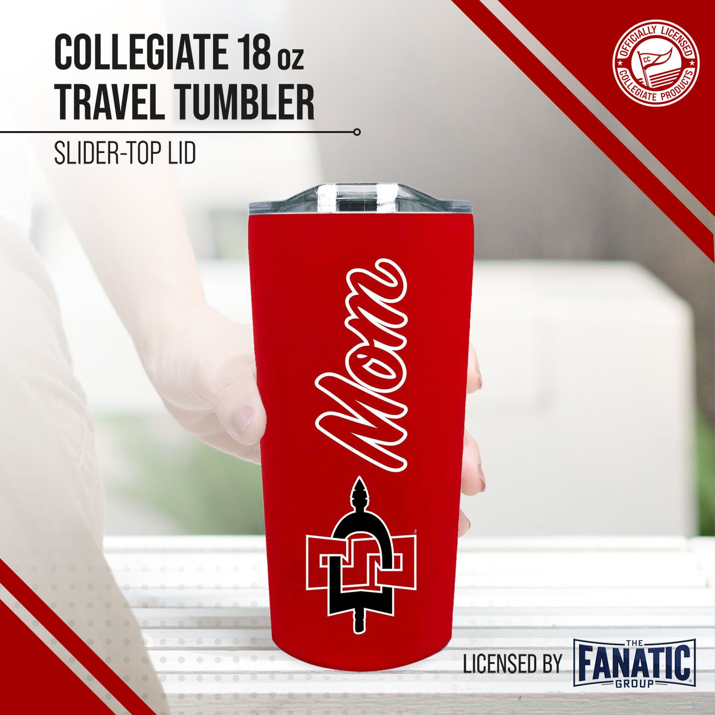 San Diego State Aztecs NCAA Stainless Steel Travel Tumbler for Mom - Red