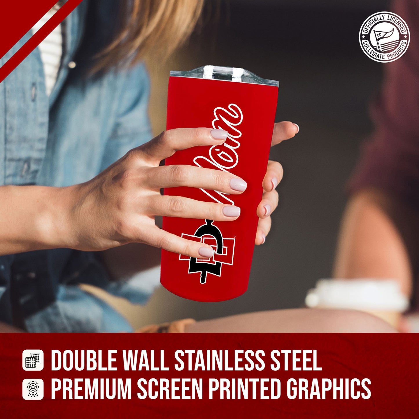 San Diego State Aztecs NCAA Stainless Steel Travel Tumbler for Mom - Red