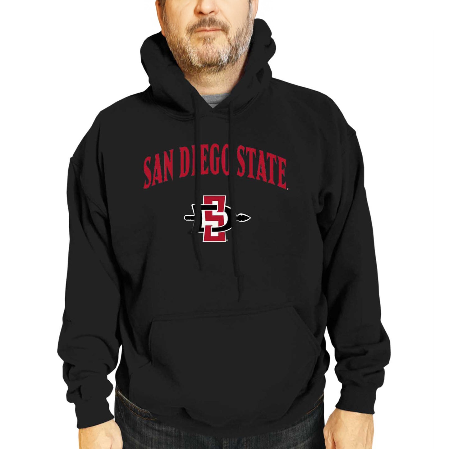 San Diego State Aztecs Adult Arch & Logo Soft Style Gameday Hooded Sweatshirt - Black