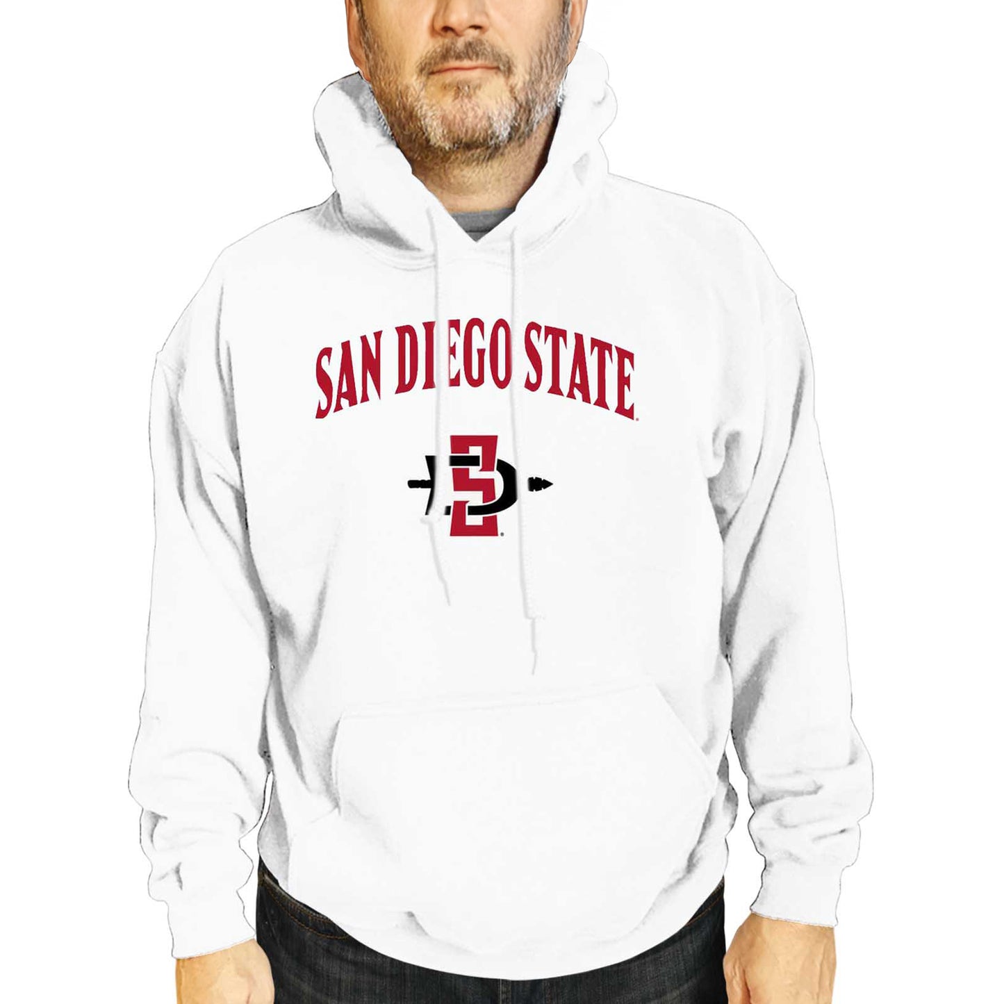 San Diego State Aztecs Adult Arch & Logo Soft Style Gameday Hooded Sweatshirt - White