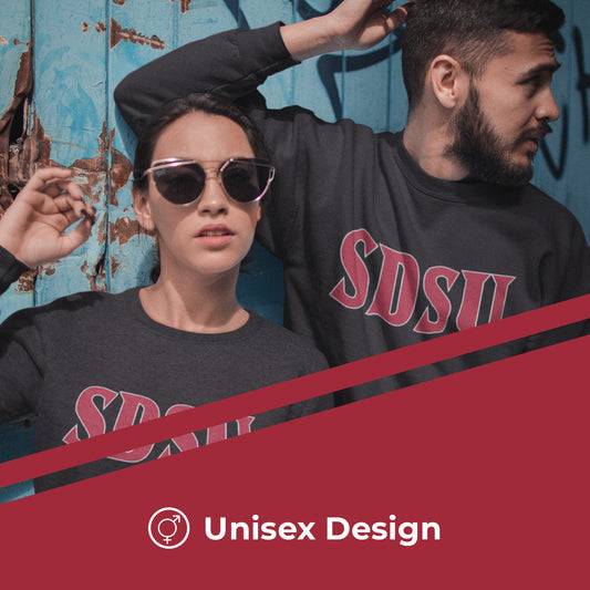 San Diego State Aztecs NCAA Adult Charcoal Crewneck Fleece Sweatshirt - Charcoal