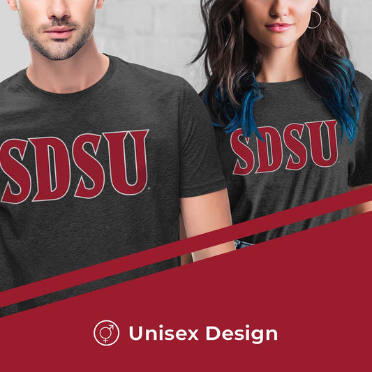 San Diego State Aztecs Campus Colors NCAA Adult Cotton Blend Charcoal Tagless T-Shirt - Charcoal