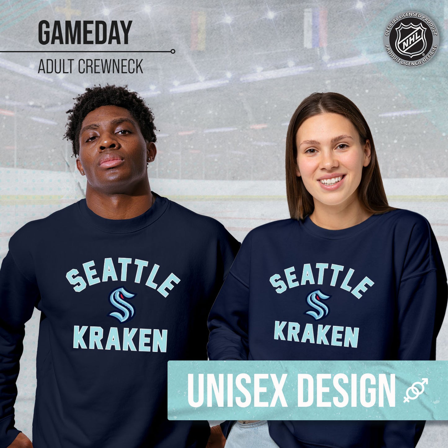 Seattle Kraken Adult NHL Gameday Crewneck Sweatshirt - Navy