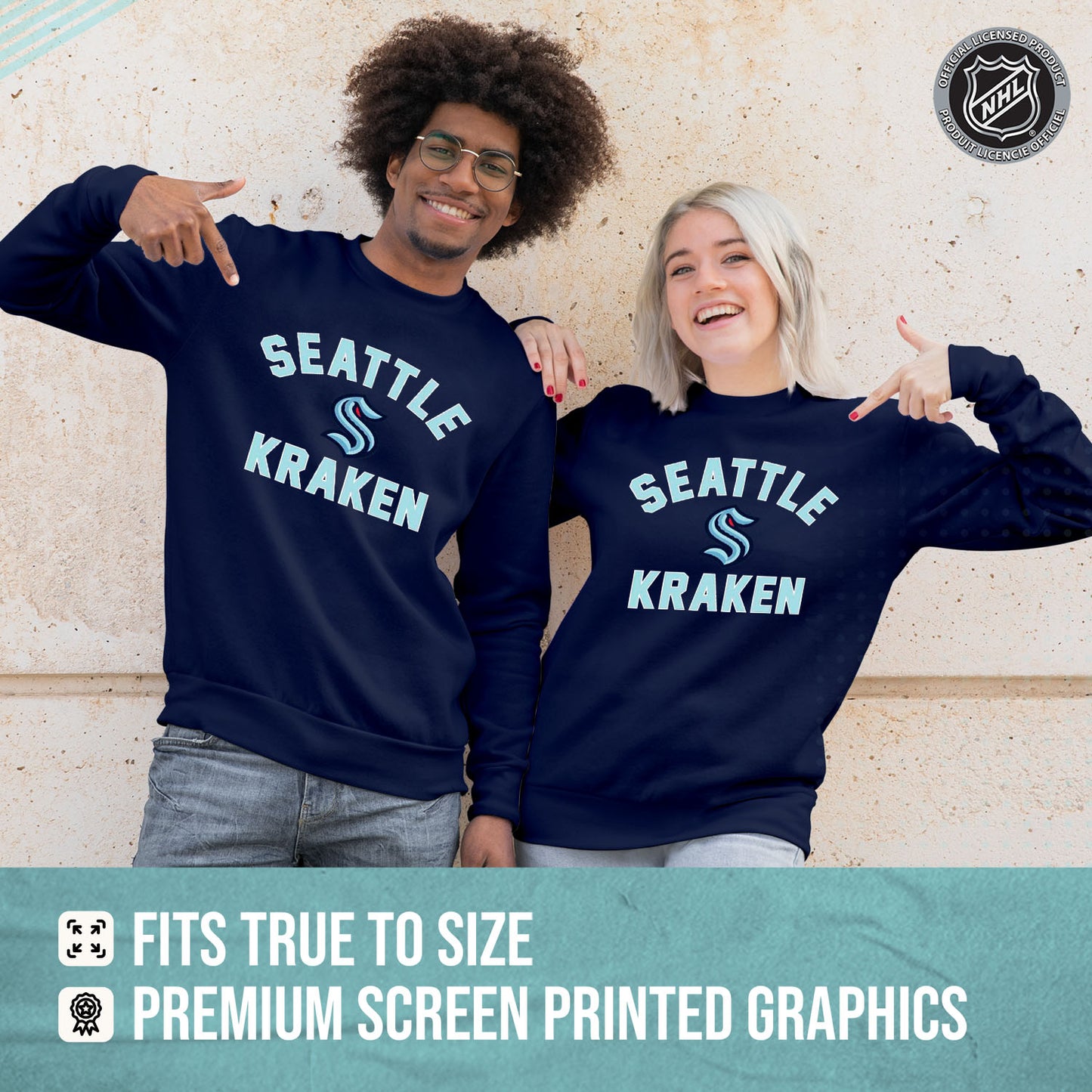 Seattle Kraken Adult NHL Gameday Crewneck Sweatshirt - Navy
