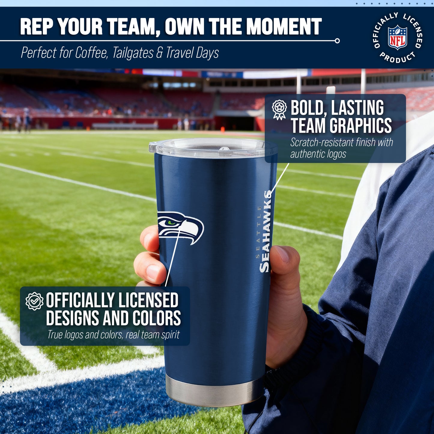 Seattle Seahawks NFL 20oz Gameday Stainless Steel Tumbler - Navy