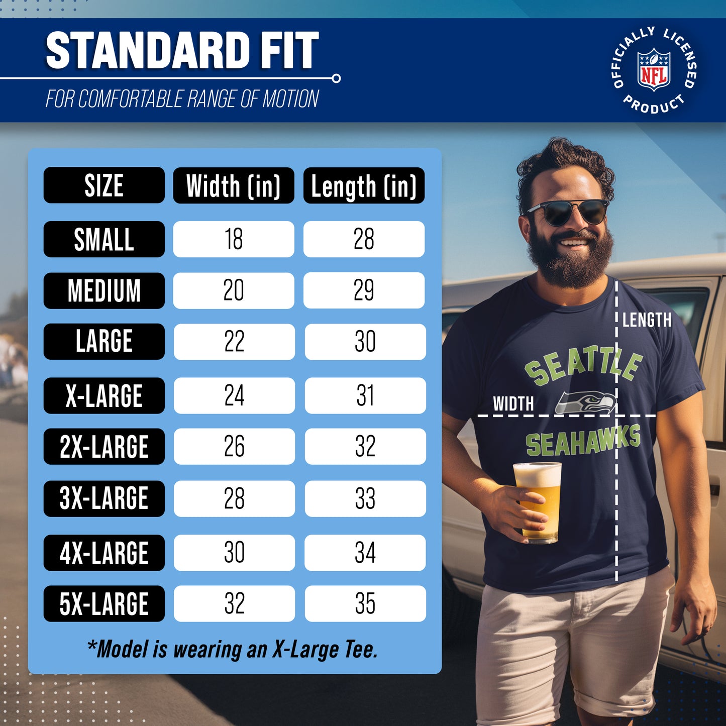 Seattle Seahawks NFL Adult Gameday T-Shirt - Navy