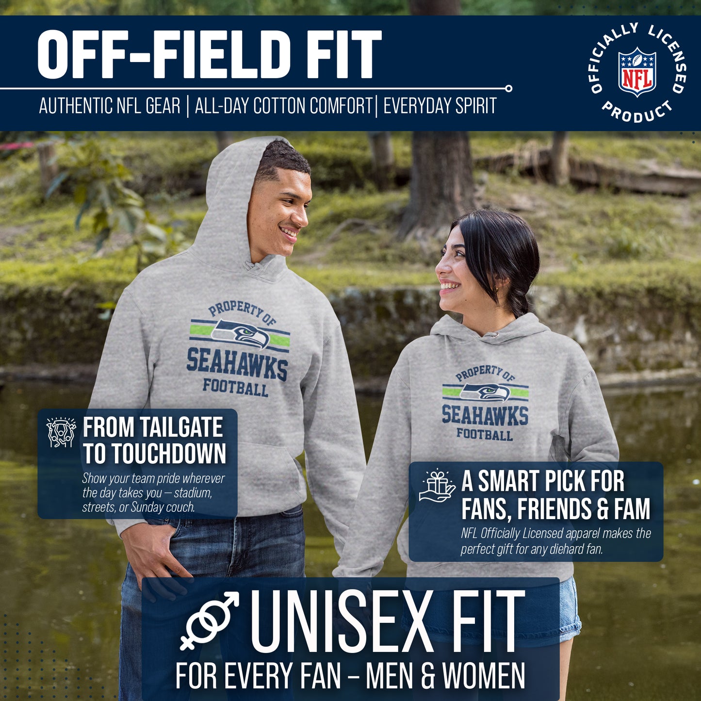 Seattle Seahawks NFL Adult Property Of Hooded Sweatshirt - Sport Gray