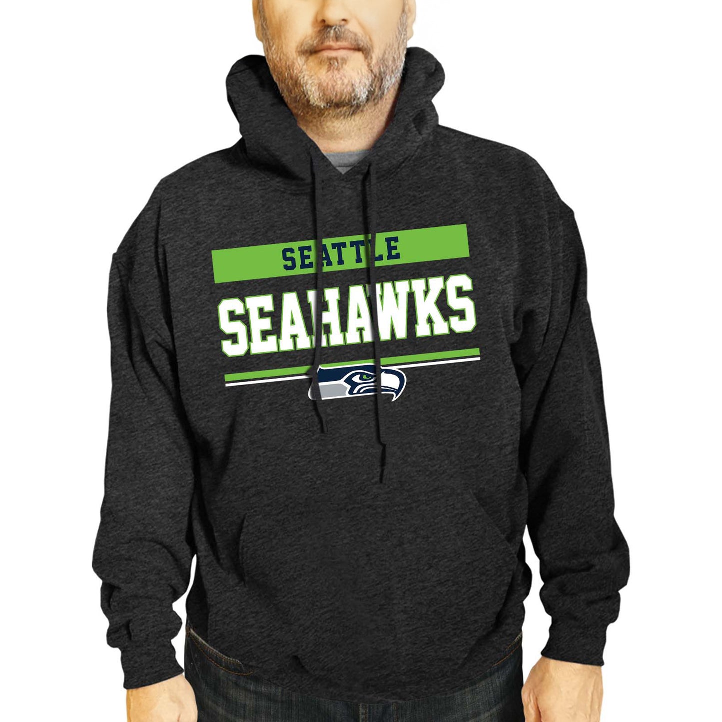 Seattle Seahawks NFL Adult Gameday Charcoal Hooded Sweatshirt - Charcoal