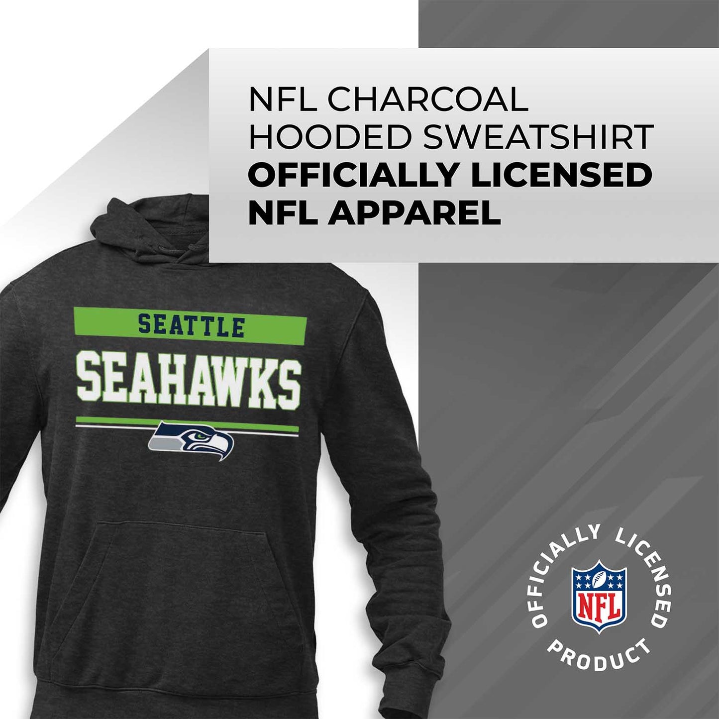 Seattle Seahawks NFL Adult Gameday Charcoal Hooded Sweatshirt - Charcoal