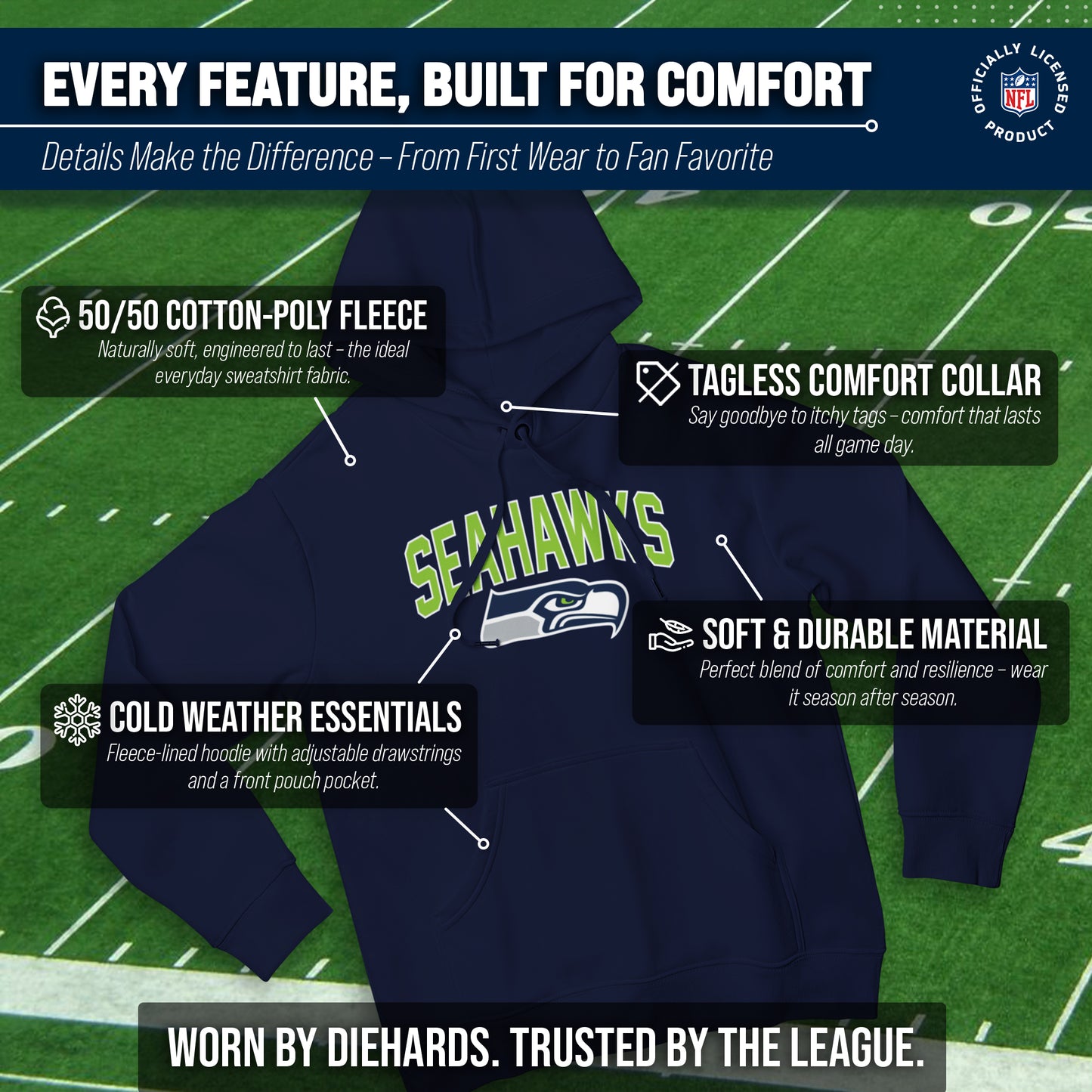Seattle Seahawks NFL Home Team Hoodie - Navy