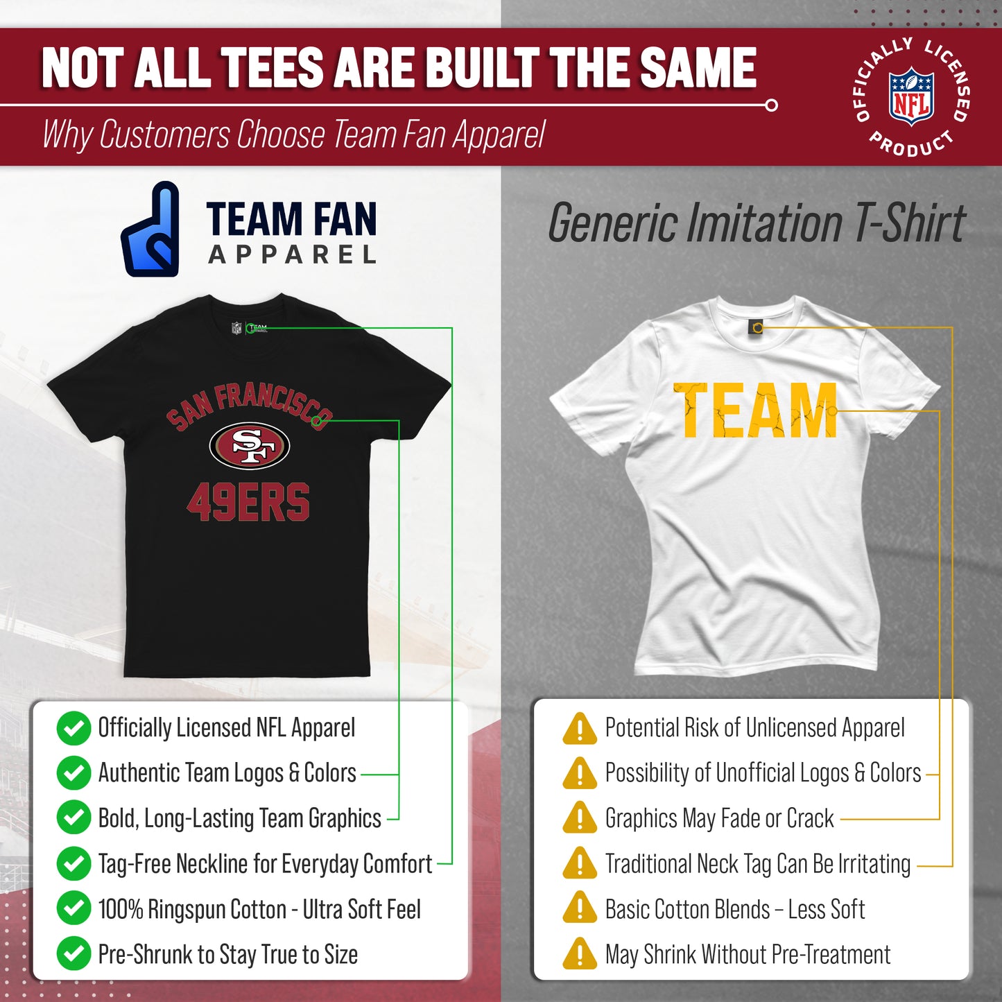 San Francisco 49ers NFL Adult Gameday T-Shirt - Black