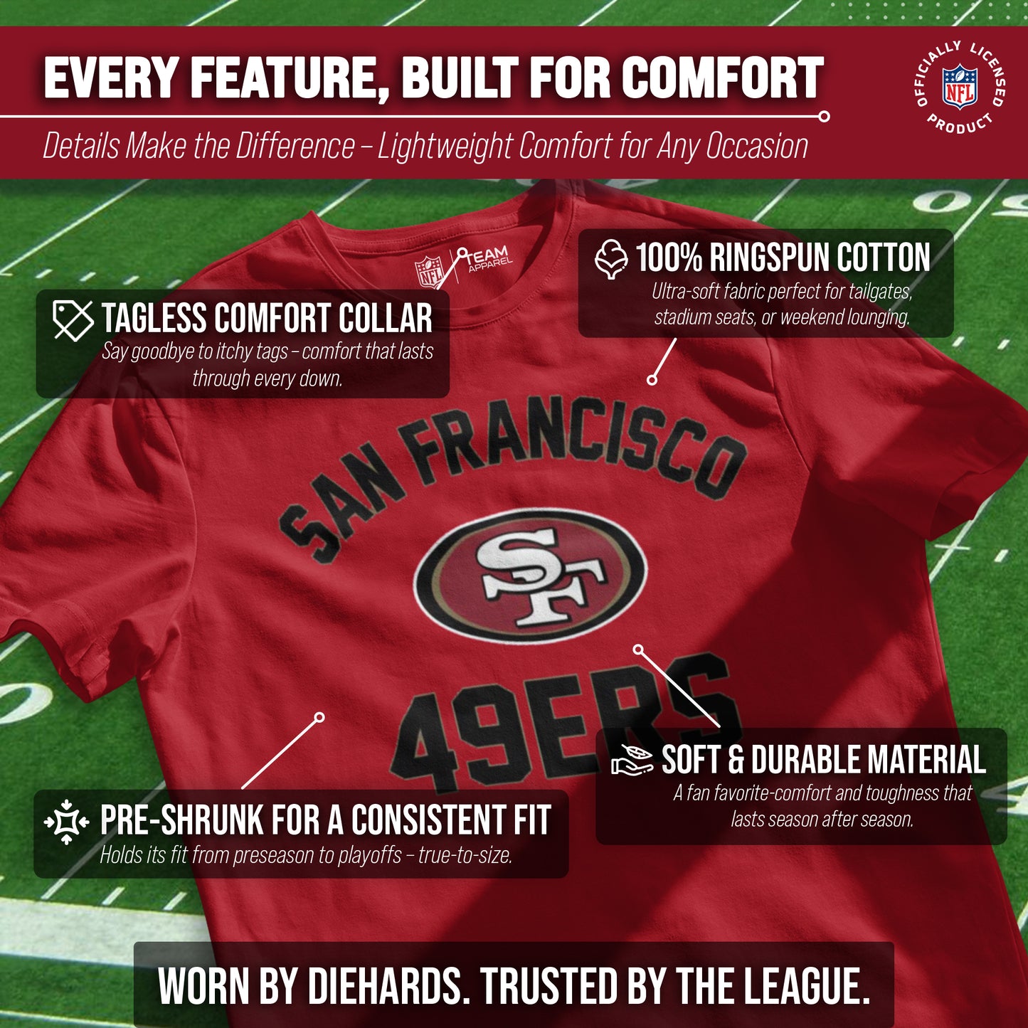 San Francisco 49ers NFL Adult Gameday T-Shirt - Red