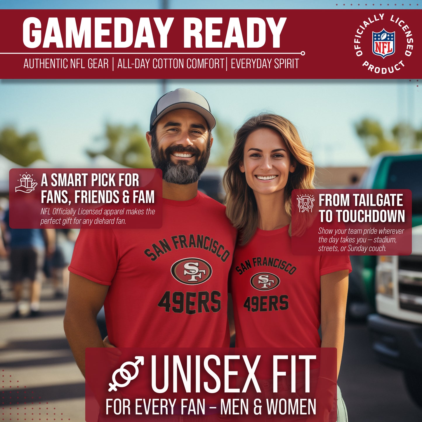 San Francisco 49ers NFL Adult Gameday T-Shirt - Red