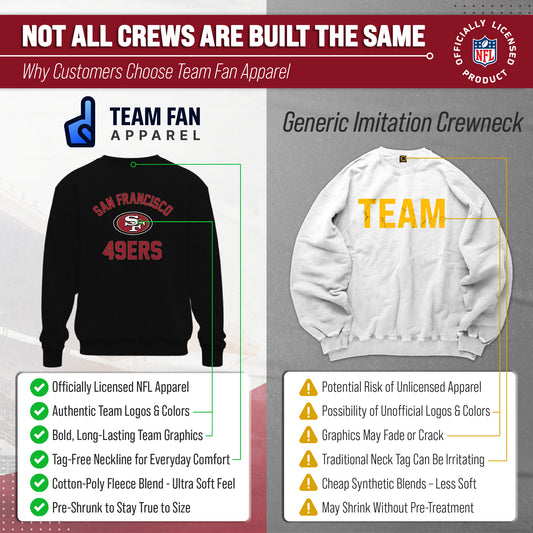 San Francisco 49ers NFL Gameday Adult Crewneck Sweatshirt - Black
