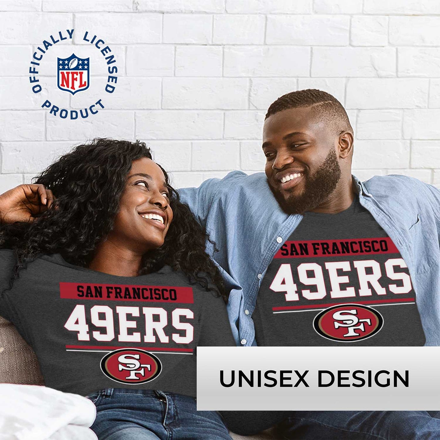 San Francisco 49ers NFL Adult Charcoal Long Sleeve T Shirt - Charcoal