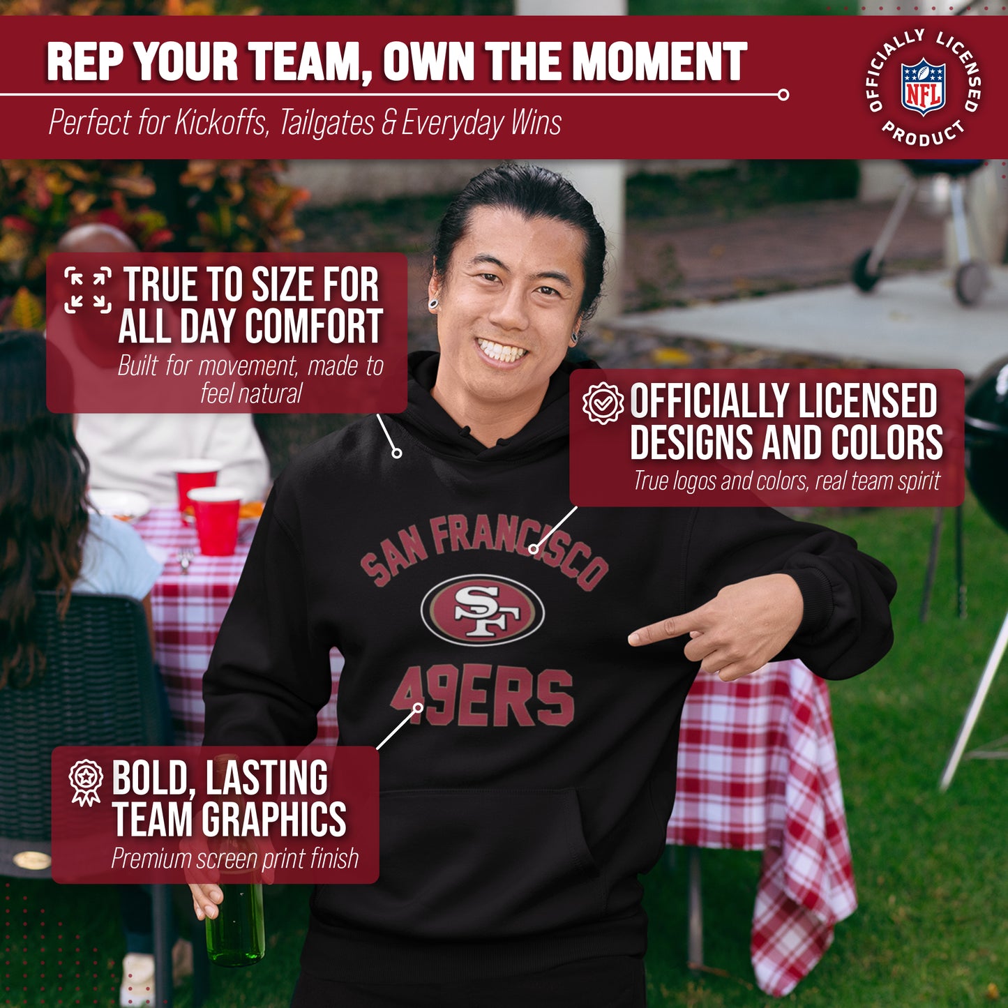 San Francisco 49ers NFL Adult Gameday Hooded Sweatshirt - Black