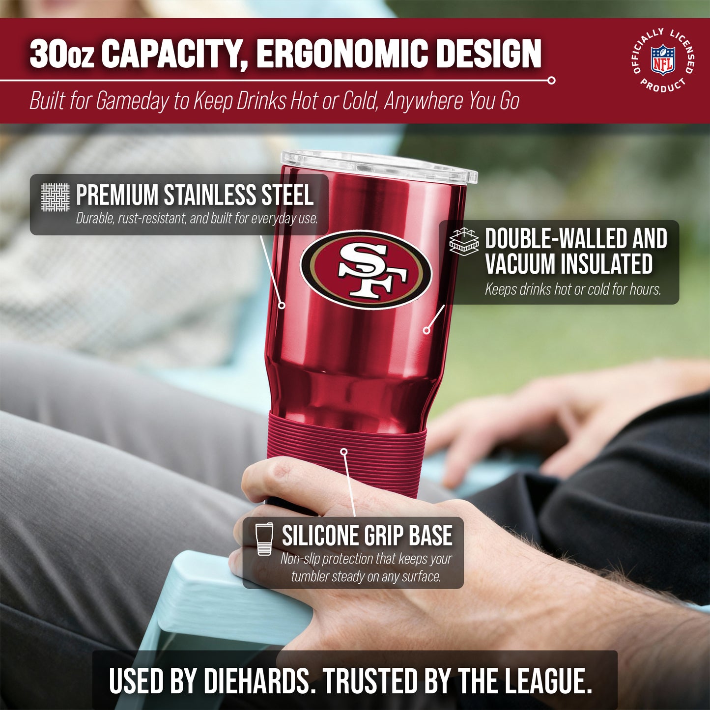 San Francisco 49ers NFL 30oz Gameday Stainless Steel Tumbler - Cardinal