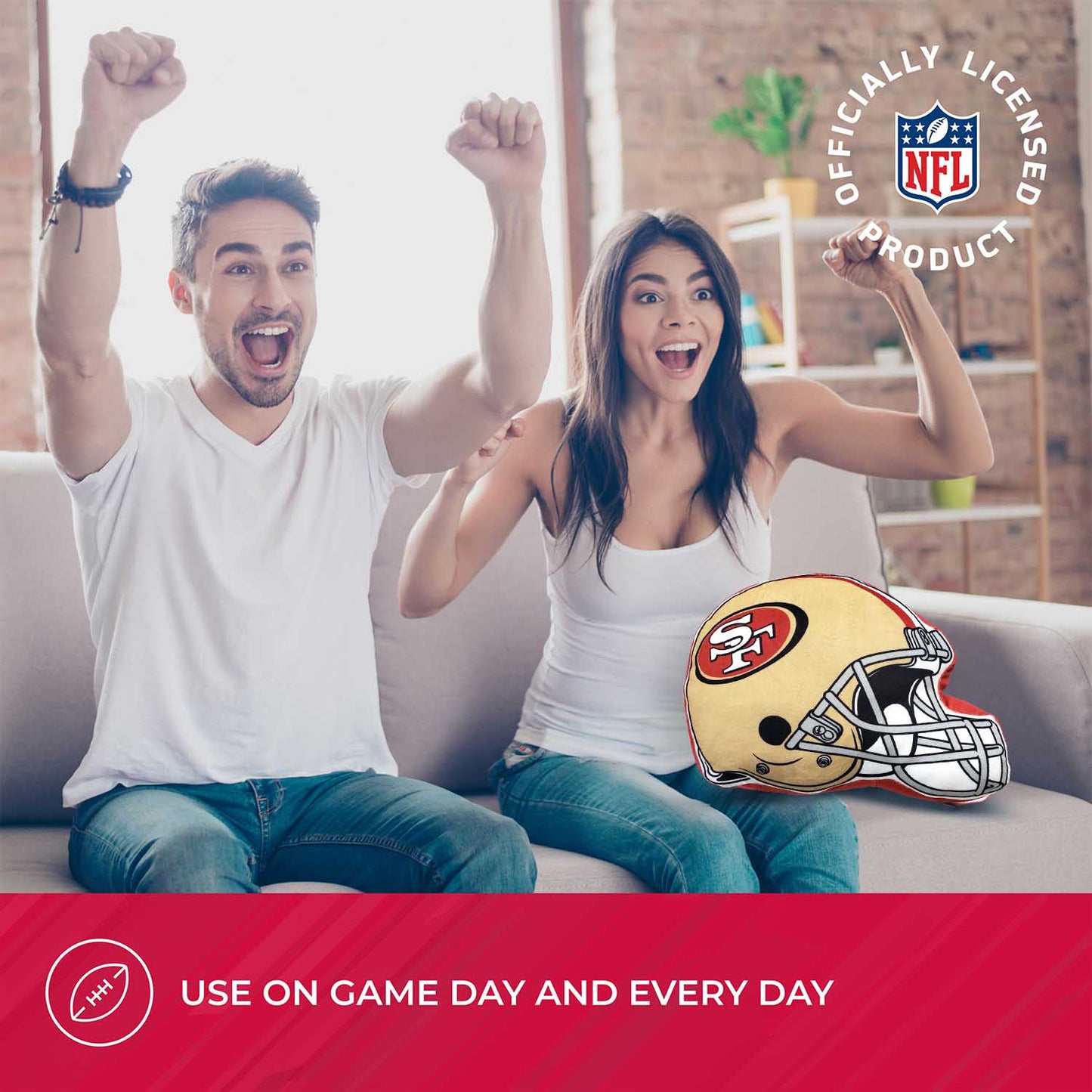 San Francisco 49ers NFL Helmet Football Super Soft Plush Pillow - Cardinal