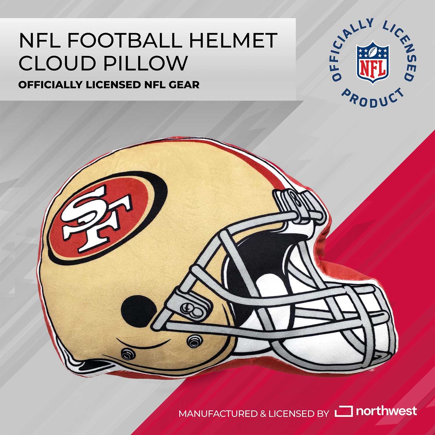 San Francisco 49ers NFL Helmet Football Super Soft Plush Pillow - Cardinal
