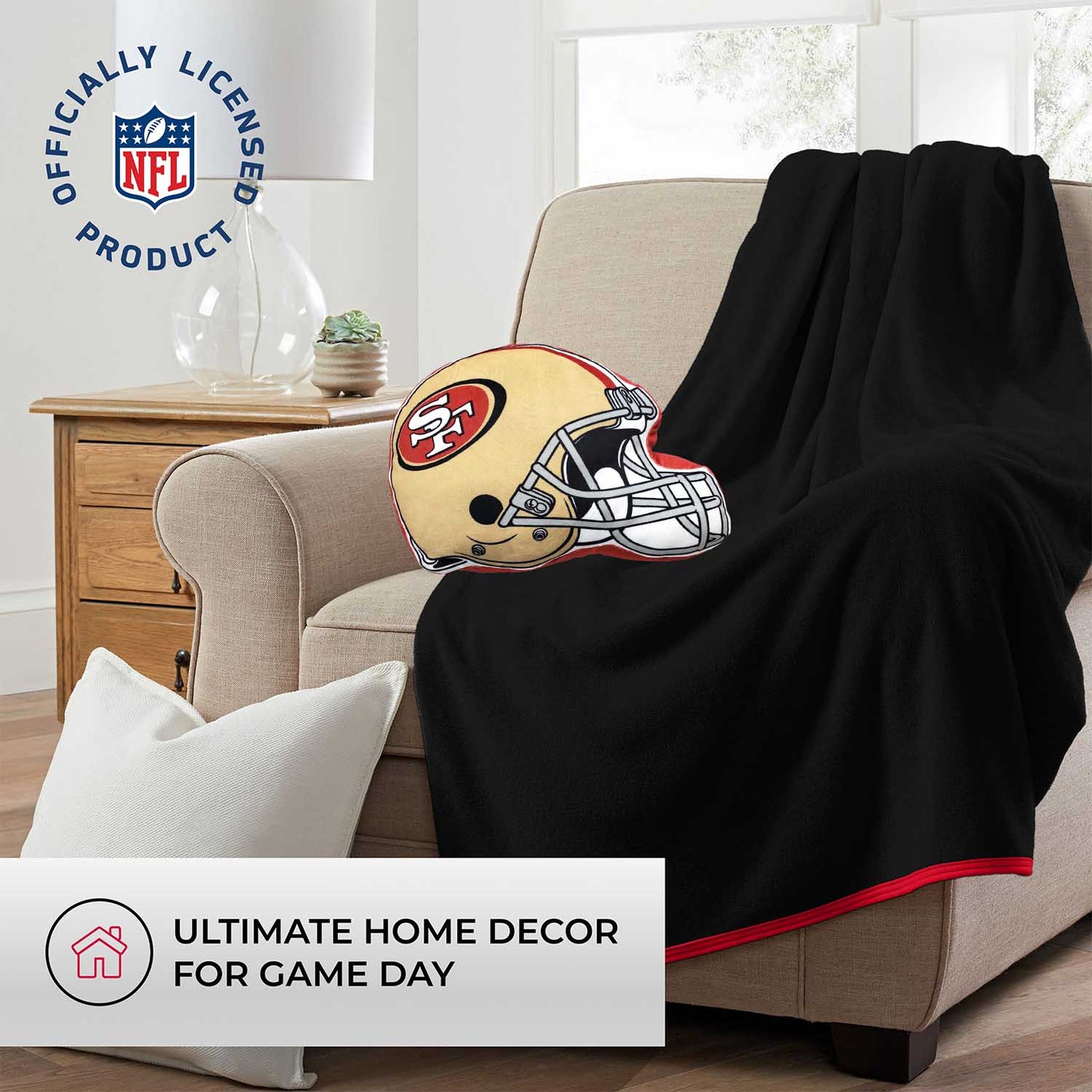 San Francisco 49ers NFL Helmet Football Super Soft Plush Pillow - Cardinal