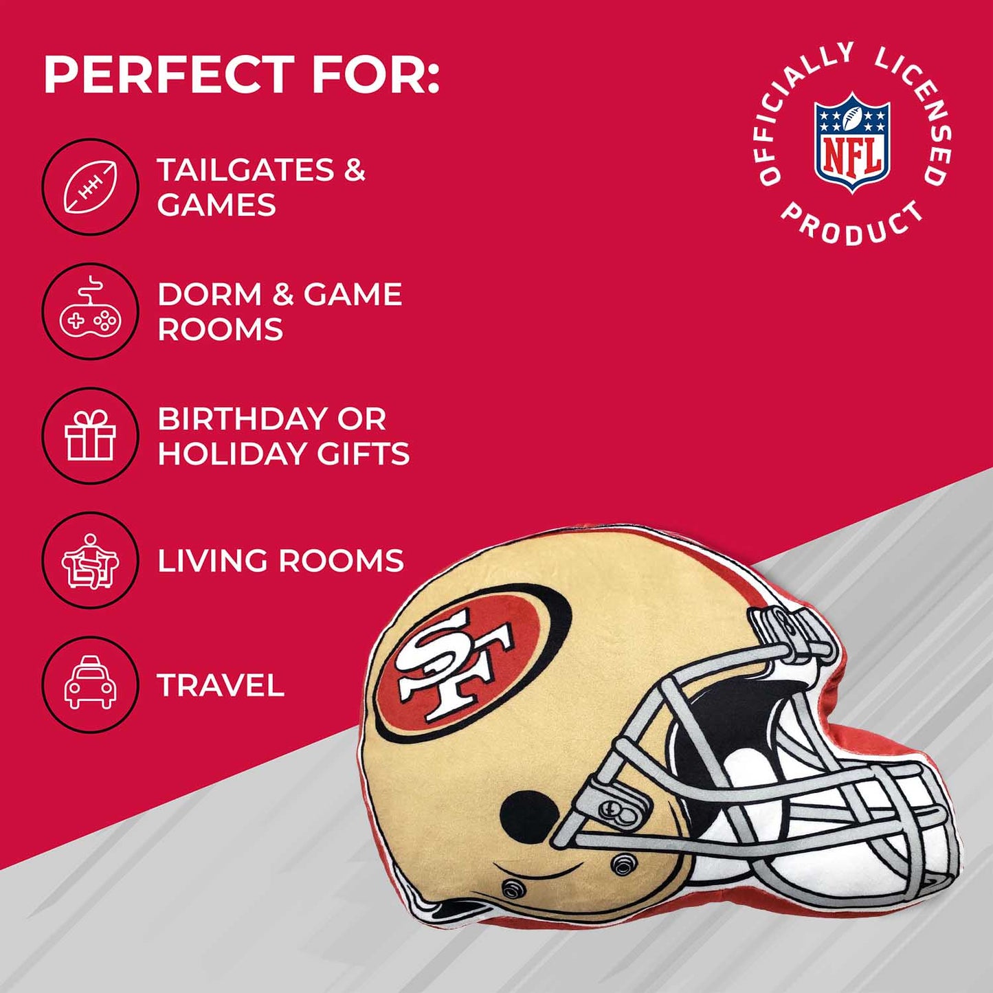 San Francisco 49ers NFL Helmet Football Super Soft Plush Pillow - Cardinal