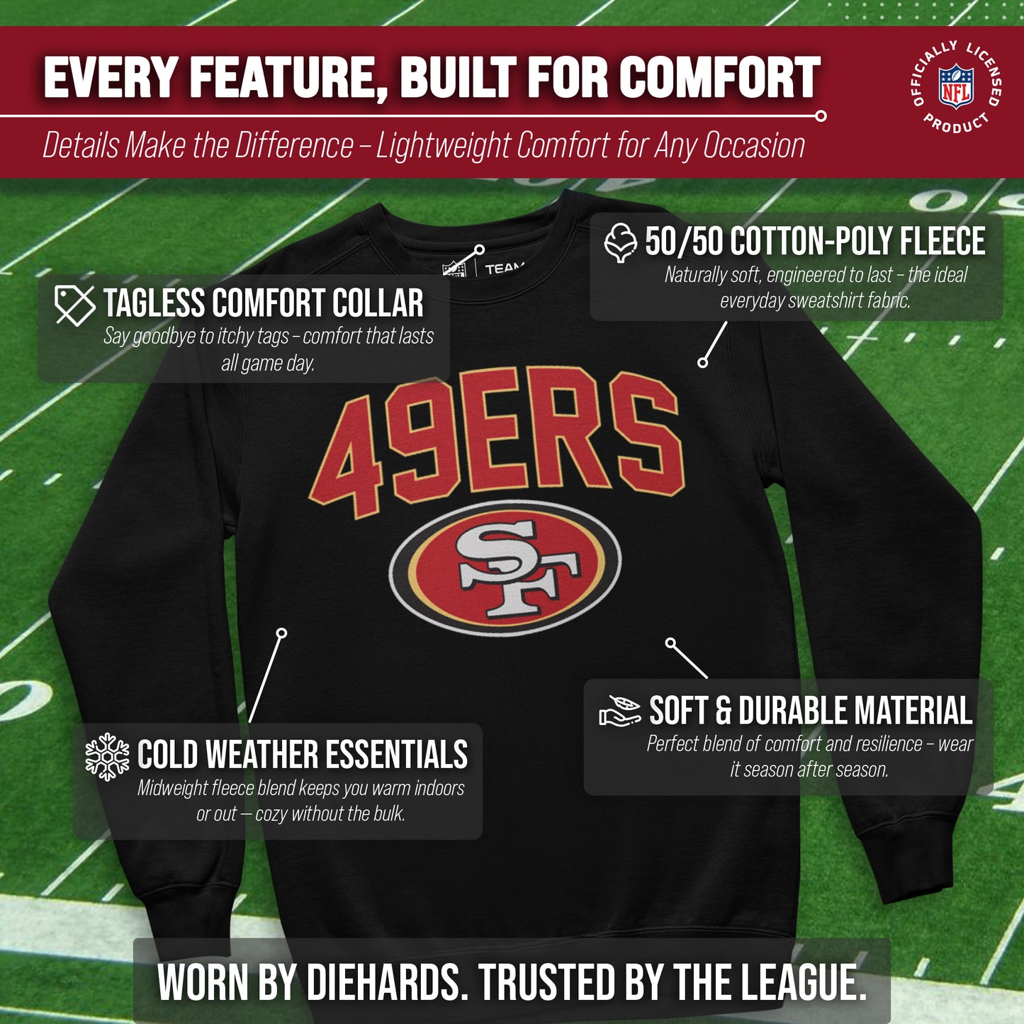 San Francisco 49ers NFL Home Team Crew - Black