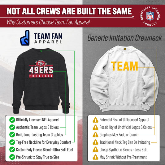 San Francisco 49ers NFL Adult True Fan Crewneck Sweatshirt - Charcoal