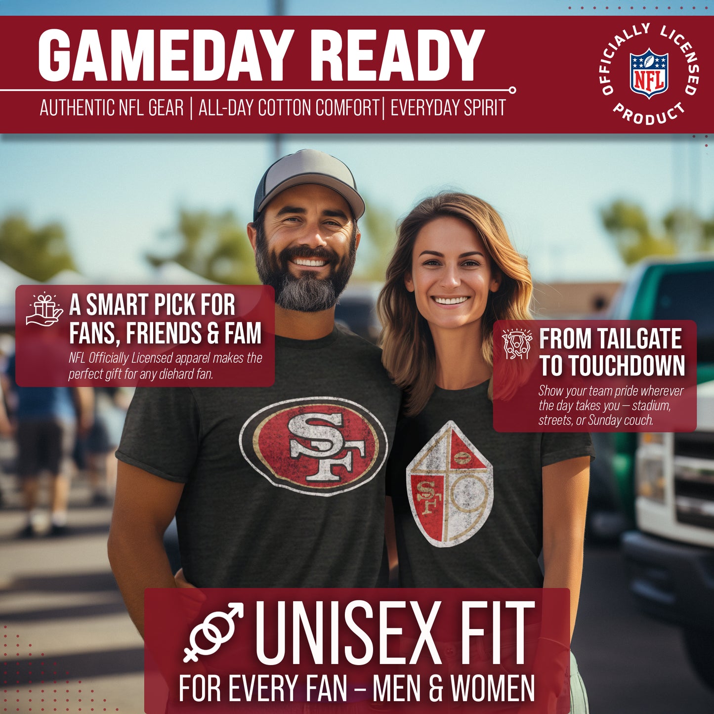 San Francisco 49ers NFL Modern Throwback T-shirt - Team Color