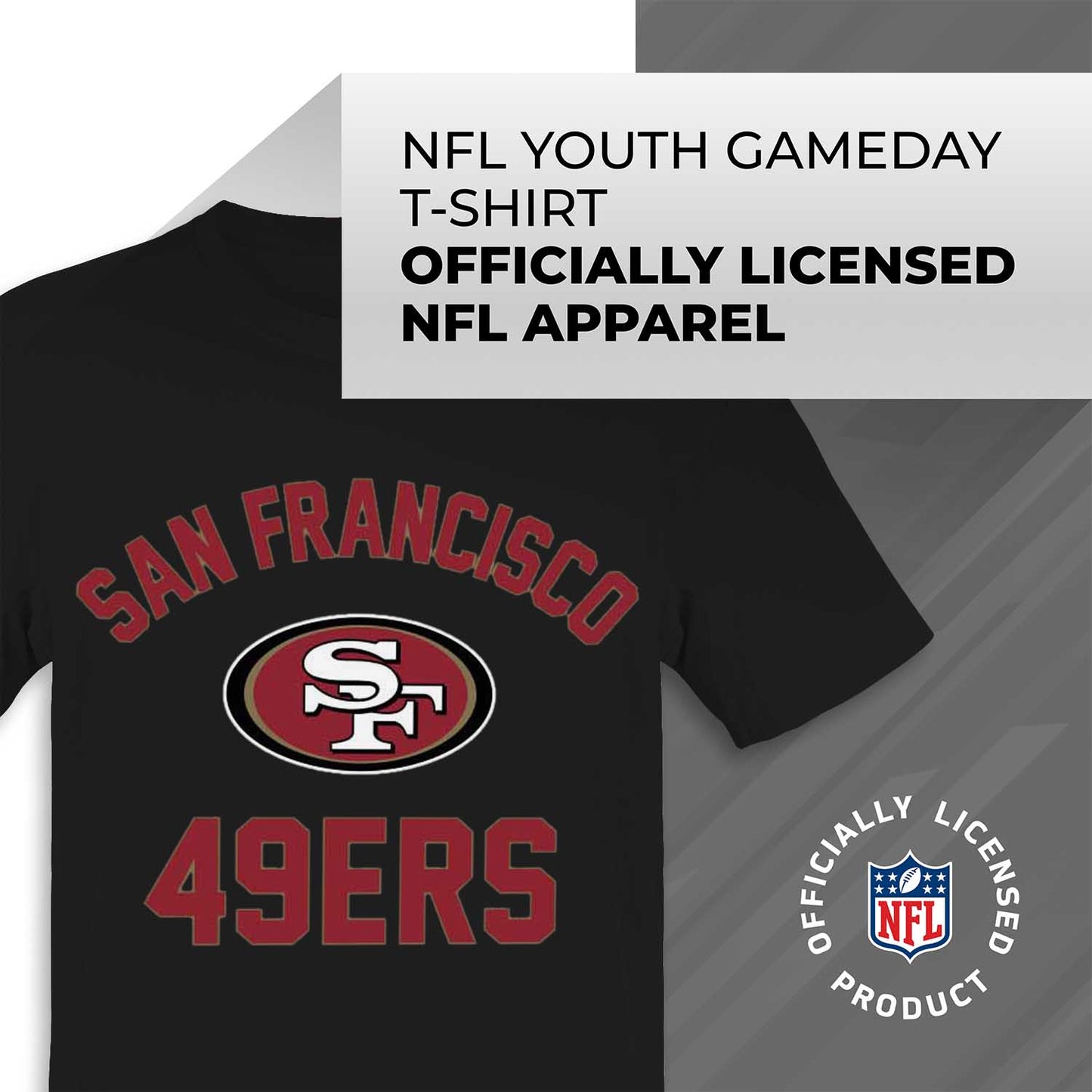 San Francisco 49ers NFL Youth Gameday Football T-Shirt - Black