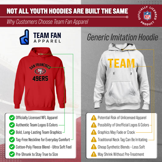 San Francisco 49ers NFL Youth Gameday Hooded Sweatshirt - Red