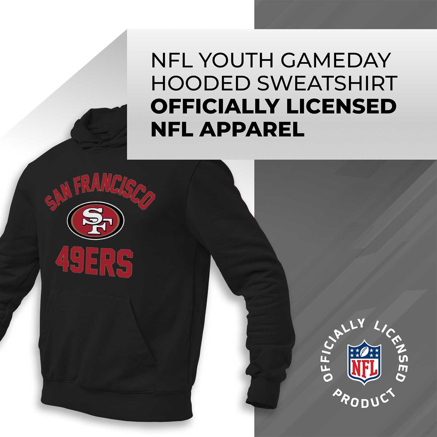 San Francisco 49ers NFL Youth Gameday Hooded Sweatshirt - Black