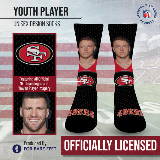 San Francisco 49ers NFL Youth Roster Player Crew Socks - Black