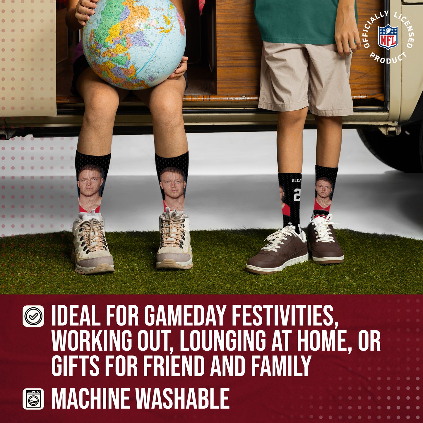 San Francisco 49ers NFL Youth Roster Player Crew Socks - Black
