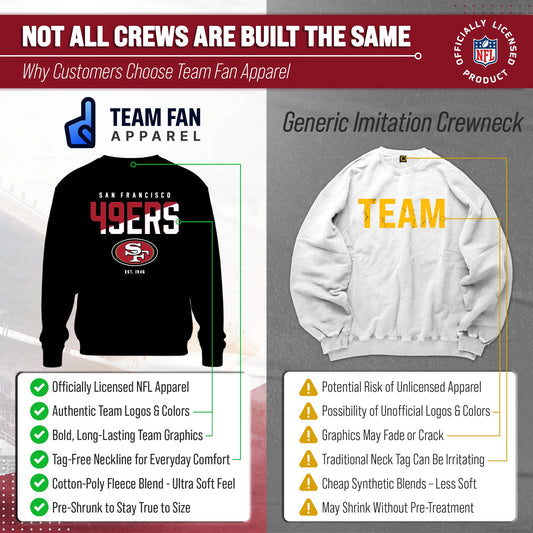 San Francisco 49ers Adult NFL Diagonal Fade Color Block Crewneck Sweatshirt - Black