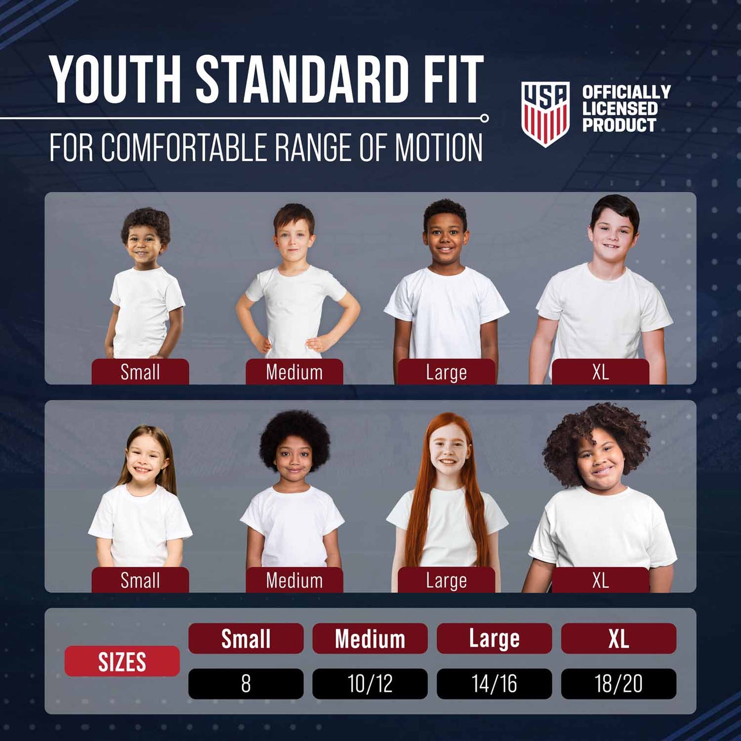 USA National Team Team Fan Apparel Youth US National Soccer Team T-Shirt For Boys & Girls - Navy