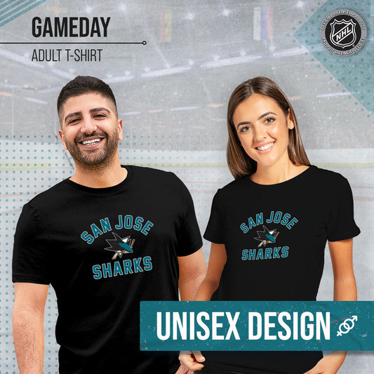 San Jose Sharks NHL Adult Game Day Unisex T-Shirt - Black