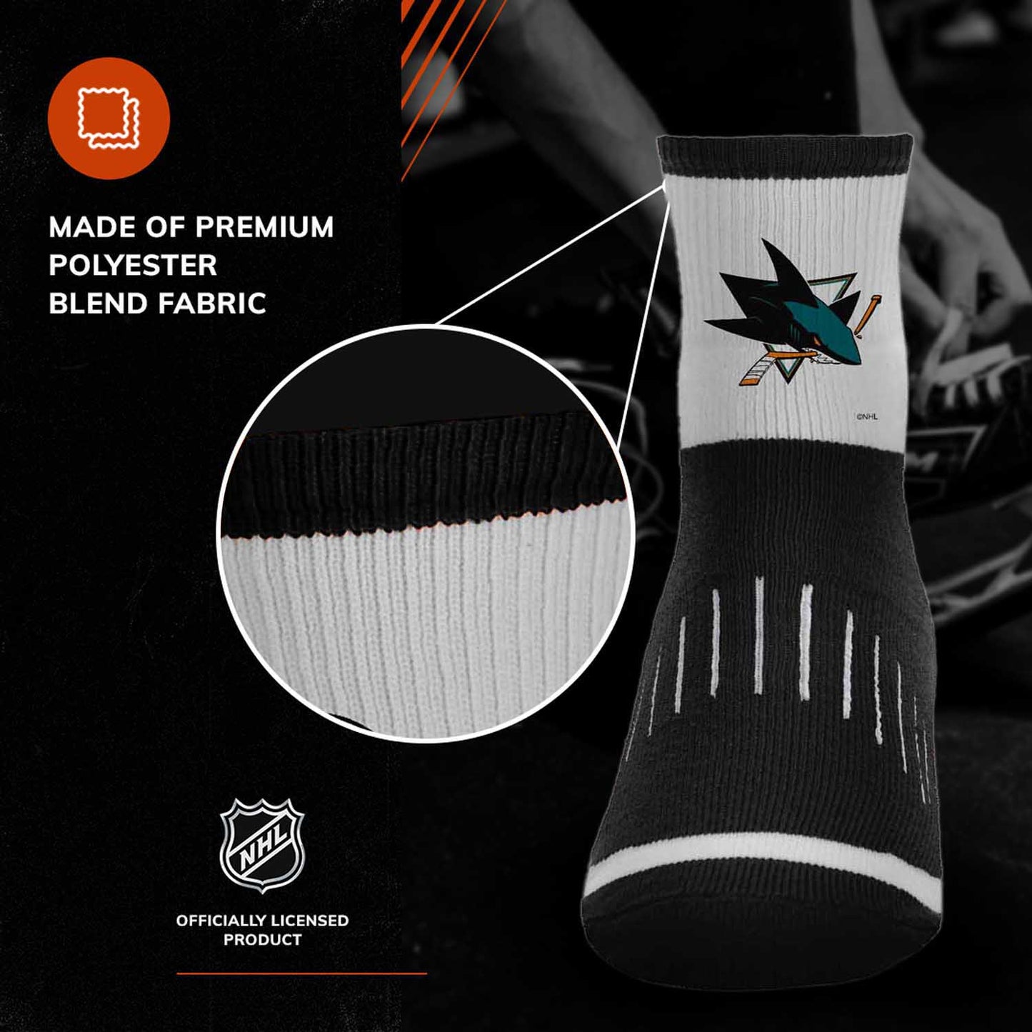 San Jose Sharks NHL Youth Surge Socks - Black
