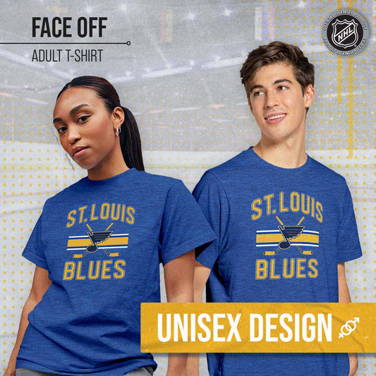 St. Louis Blues NHL Adult Faceoff Tag-Less T-Shirt - Royal