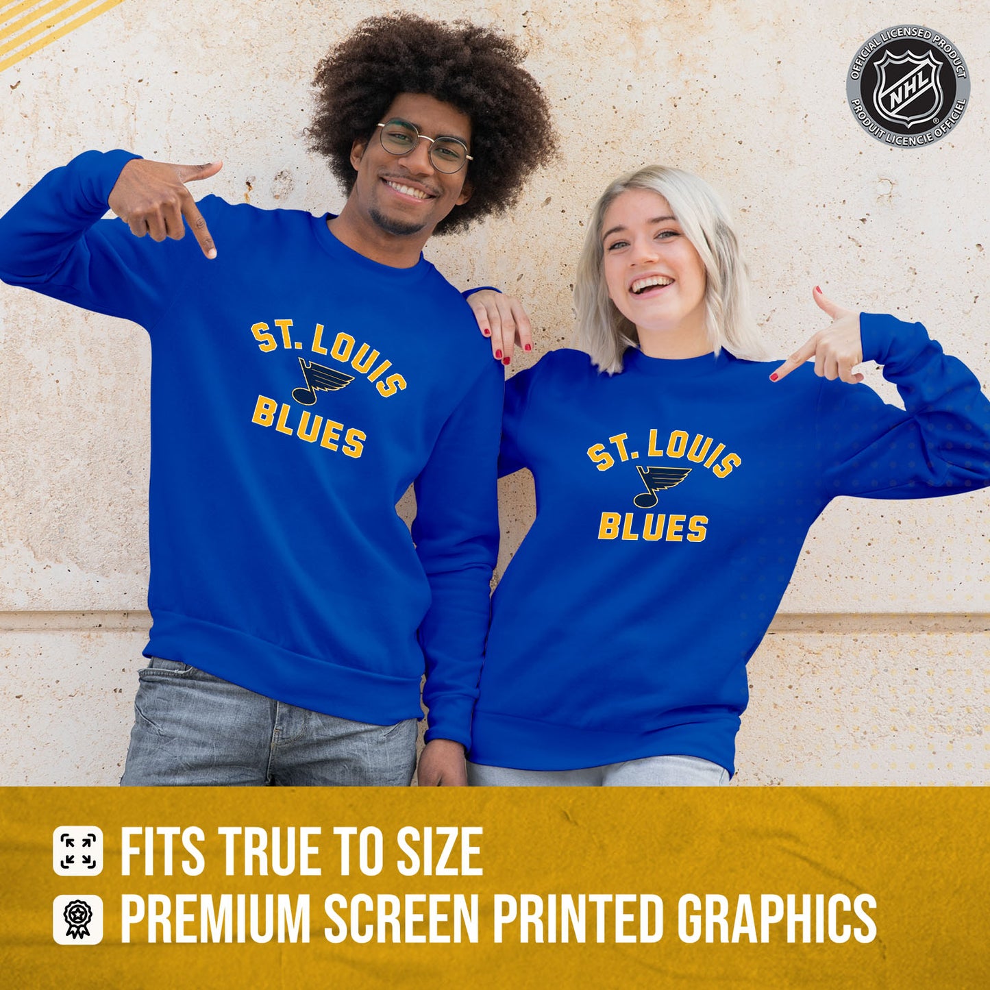 St. Louis Blues Adult NHL Gameday Crewneck Sweatshirt - Royal