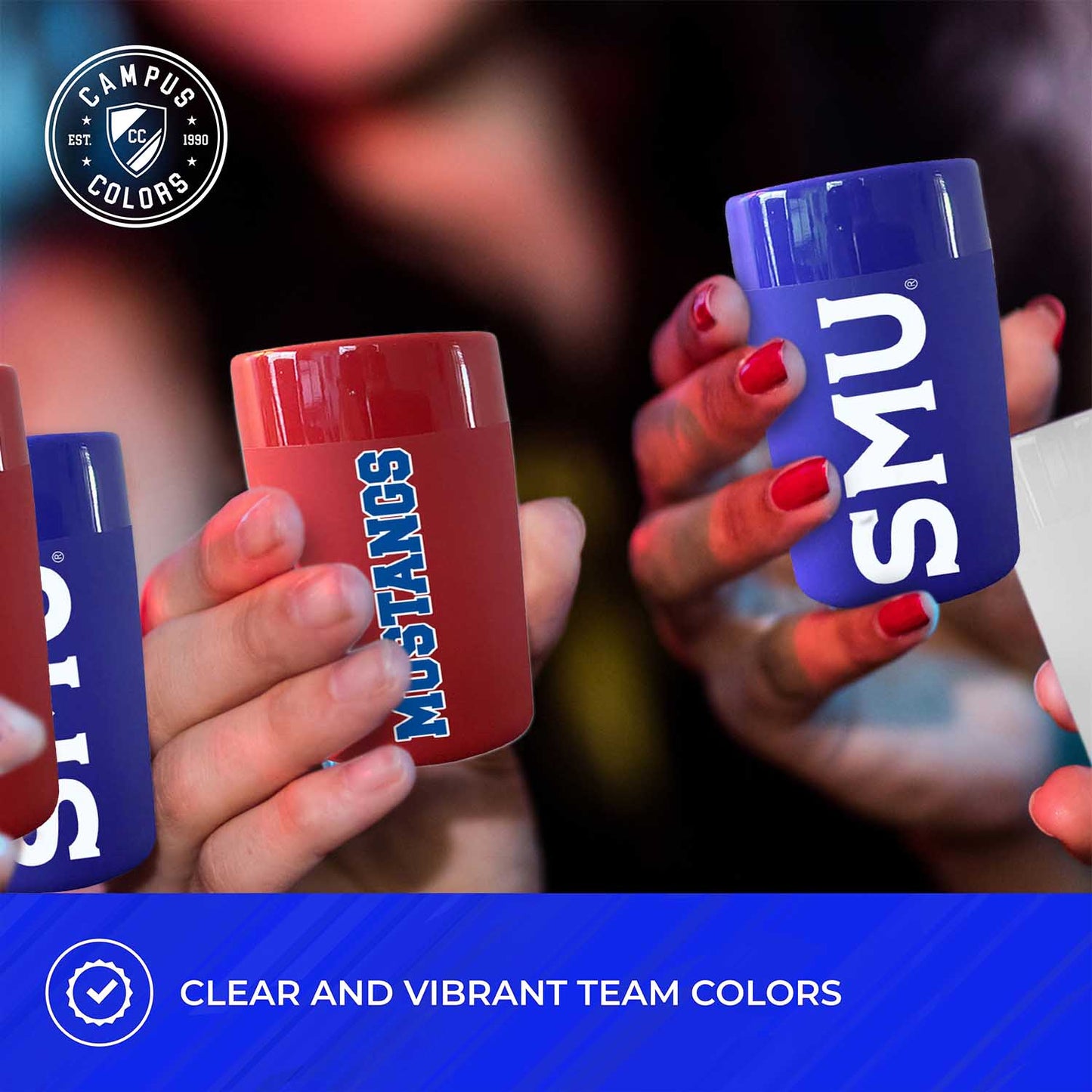 SMU Mustangs College and University 2-Pack Shot Glasses - Team Color