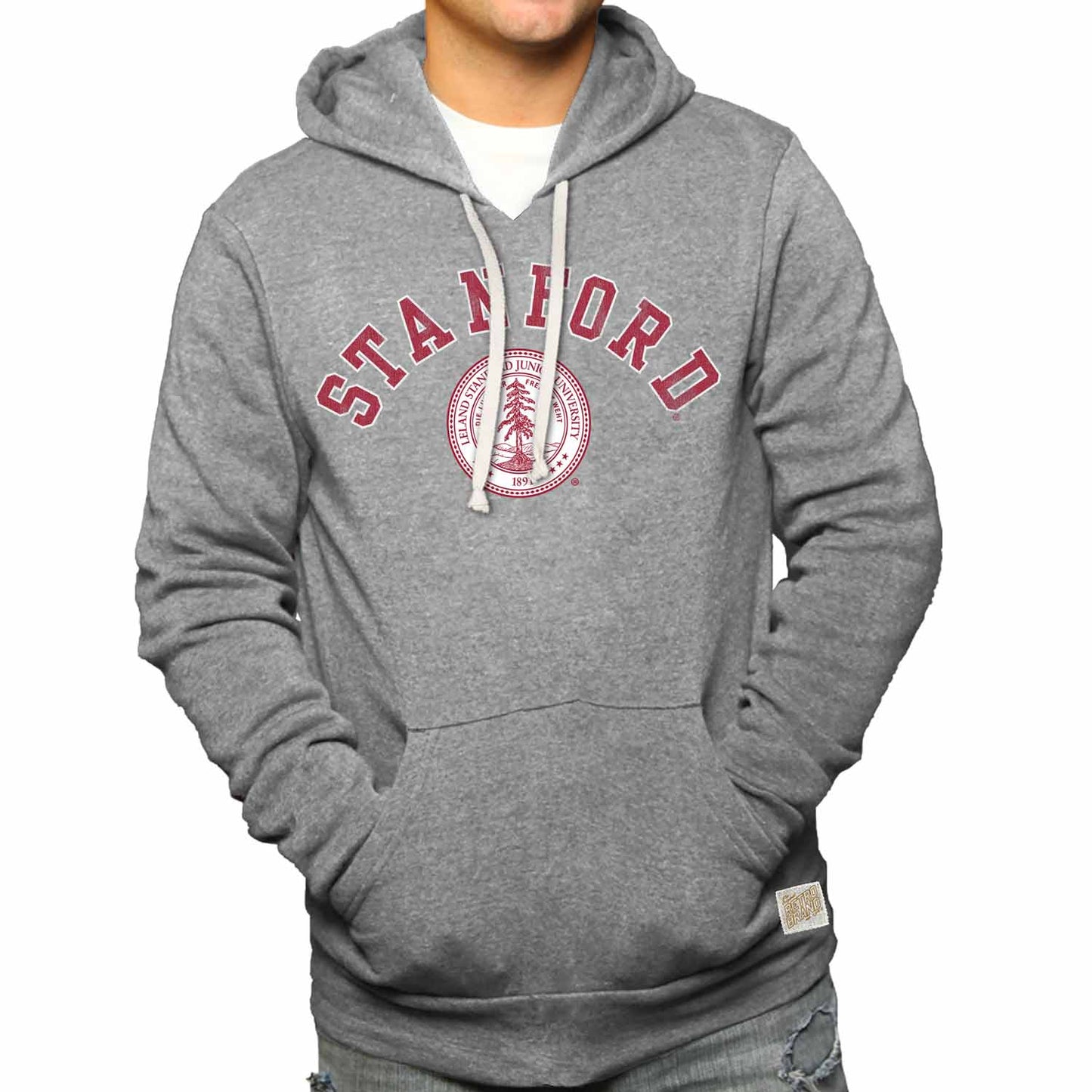 Stanford Cardinal College Gray University Seal Hooded Sweatshirt - Gray
