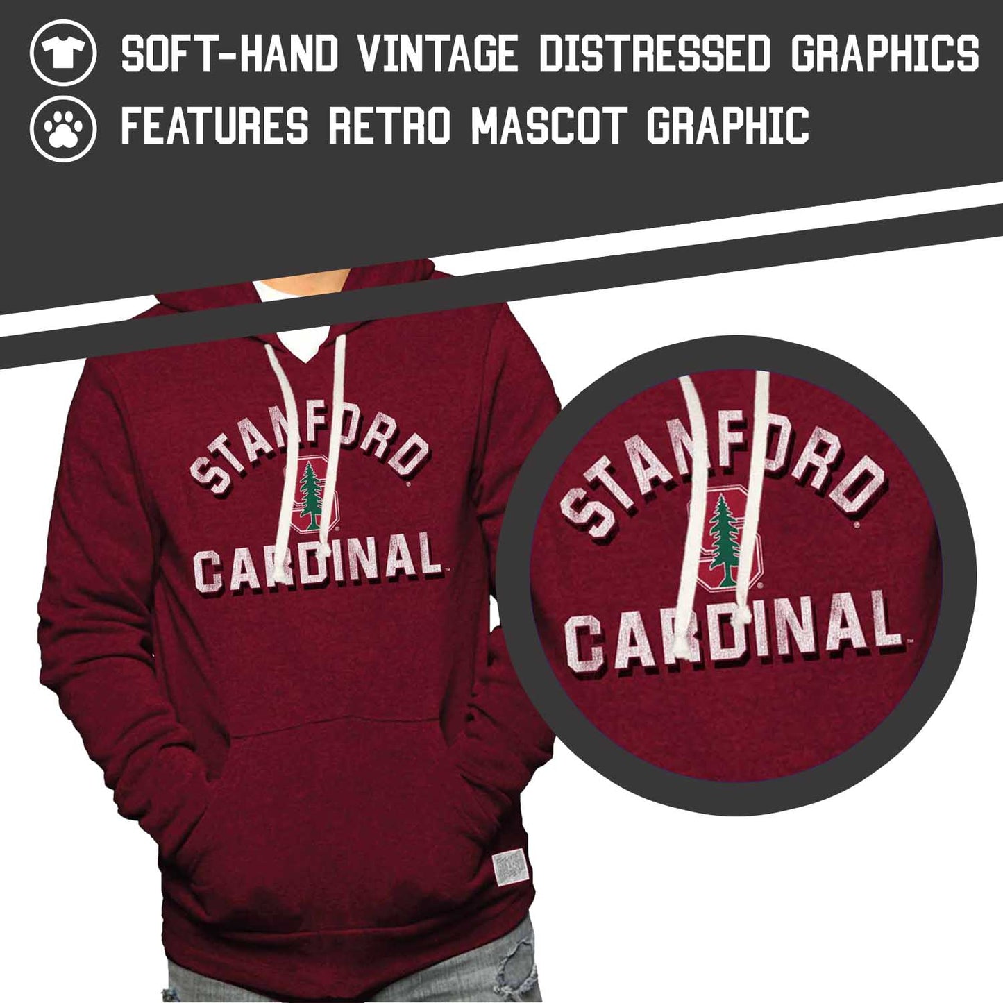 Stanford Cardinal Adult University Hoodie - Crimson