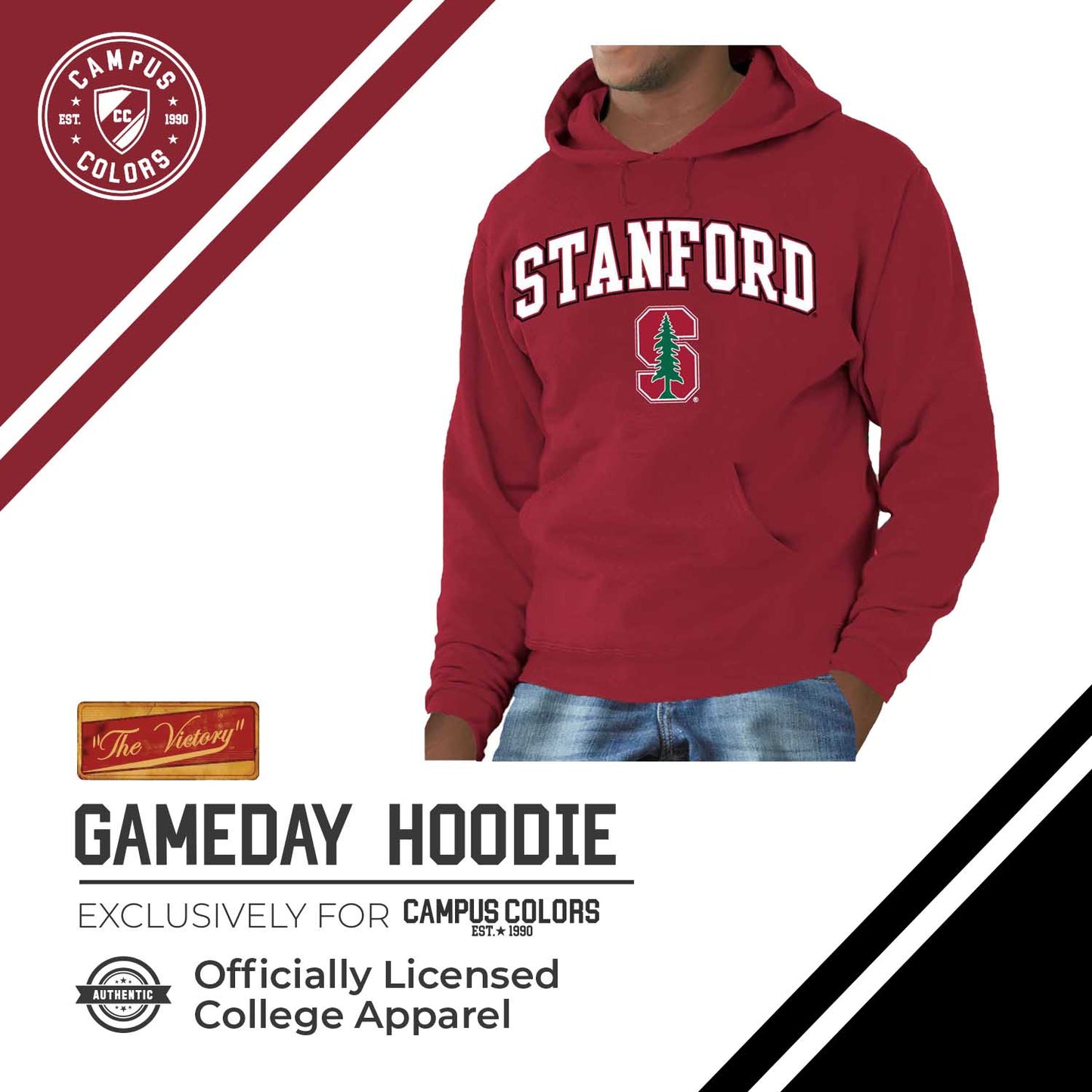 Stanford Cardinal Adult Arch & Logo Soft Style Gameday Hooded Sweatshirt - Cardinal