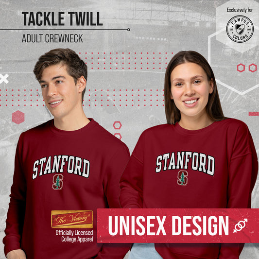 Stanford Cardinal NCAA Adult Tackle Twill Crewneck Sweatshirt - Cardinal